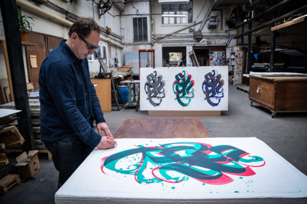 unambidextrous-green-red-niels-shoe-meulman-signing-lithograph-print-them-all-art-limited-edition-calligraffiti